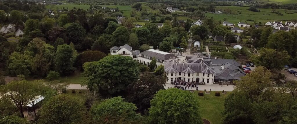 Rathmullan House Wedding video still from aerial drone