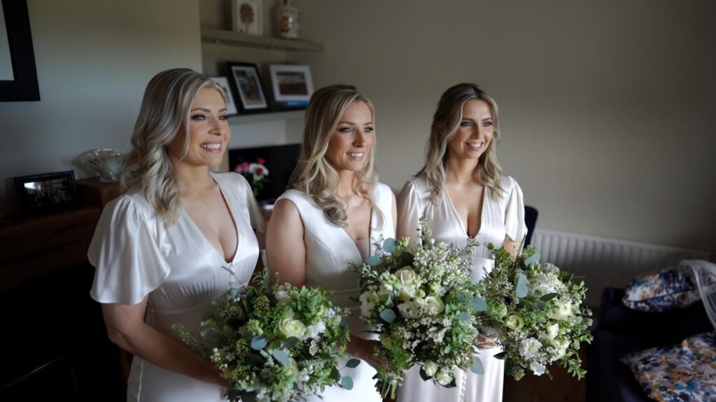 Bride Anne Marie and Bridesmaids before the ceremony