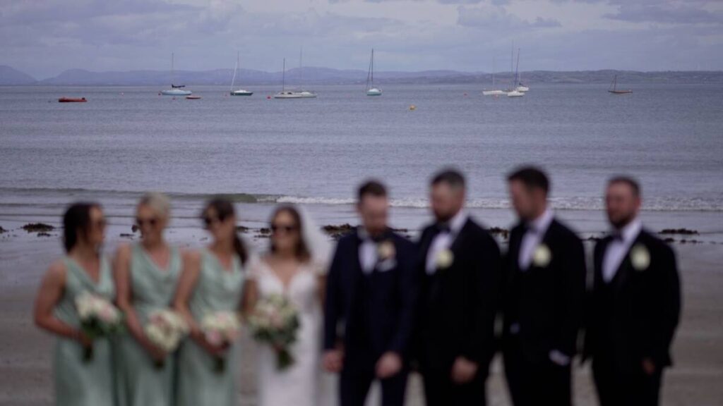 Mullaghmore bridal party on beach